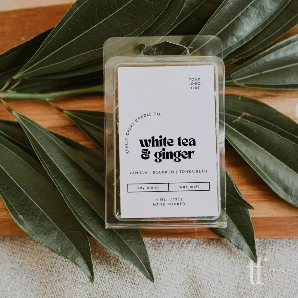 Groovy Retro Wax Melt Clamshell Label Canva Template | Pixie - Trendy Fox Studio