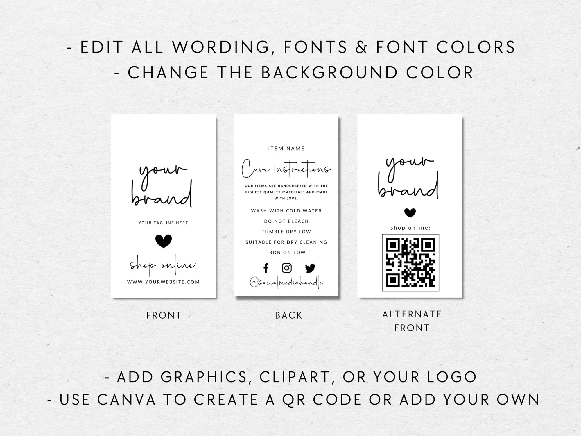 Hang Tag, Garment Swing Tag Canva Template | Blair - Trendy Fox Studio