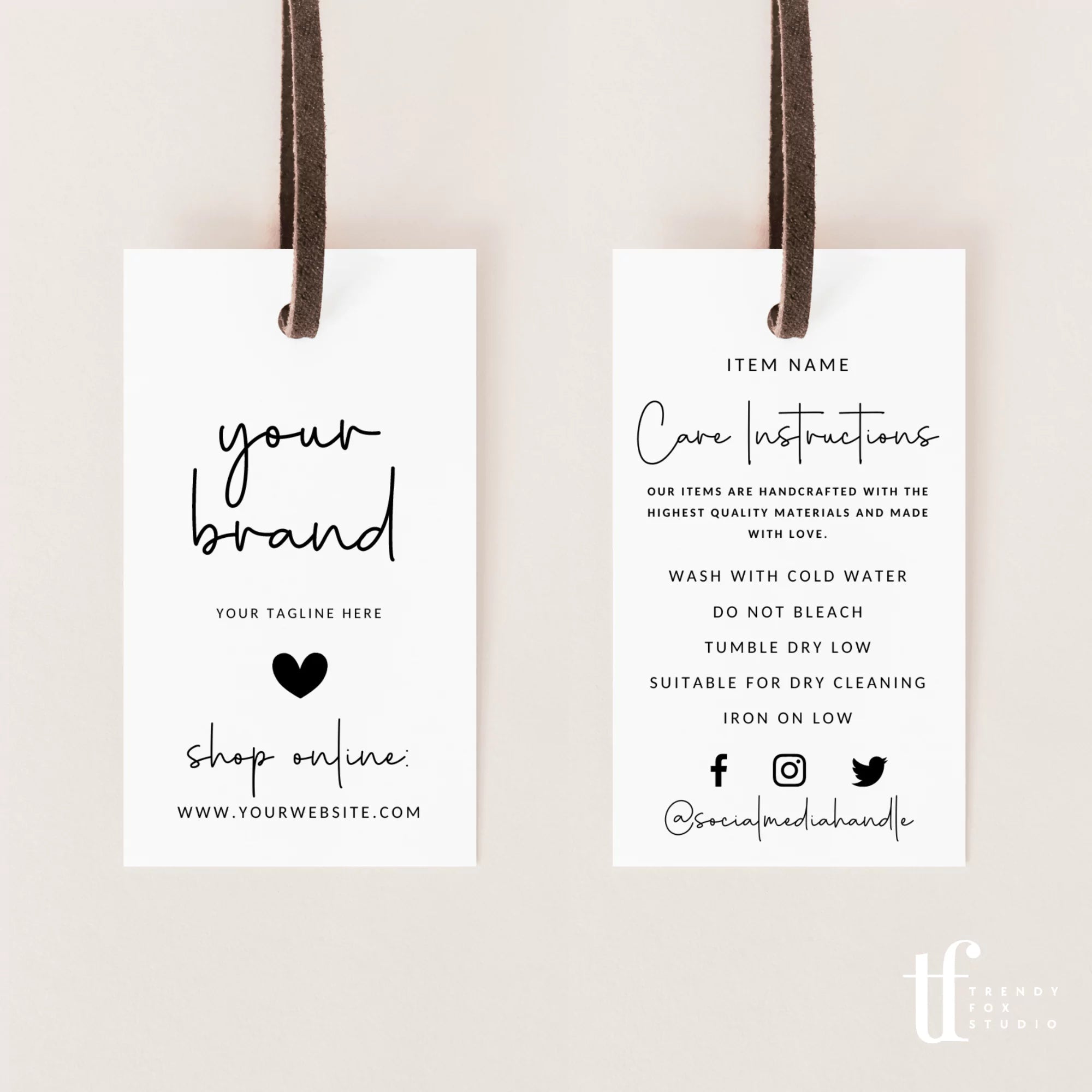 Hang Tag, Garment Swing Tag Canva Template | Blair - Trendy Fox Studio