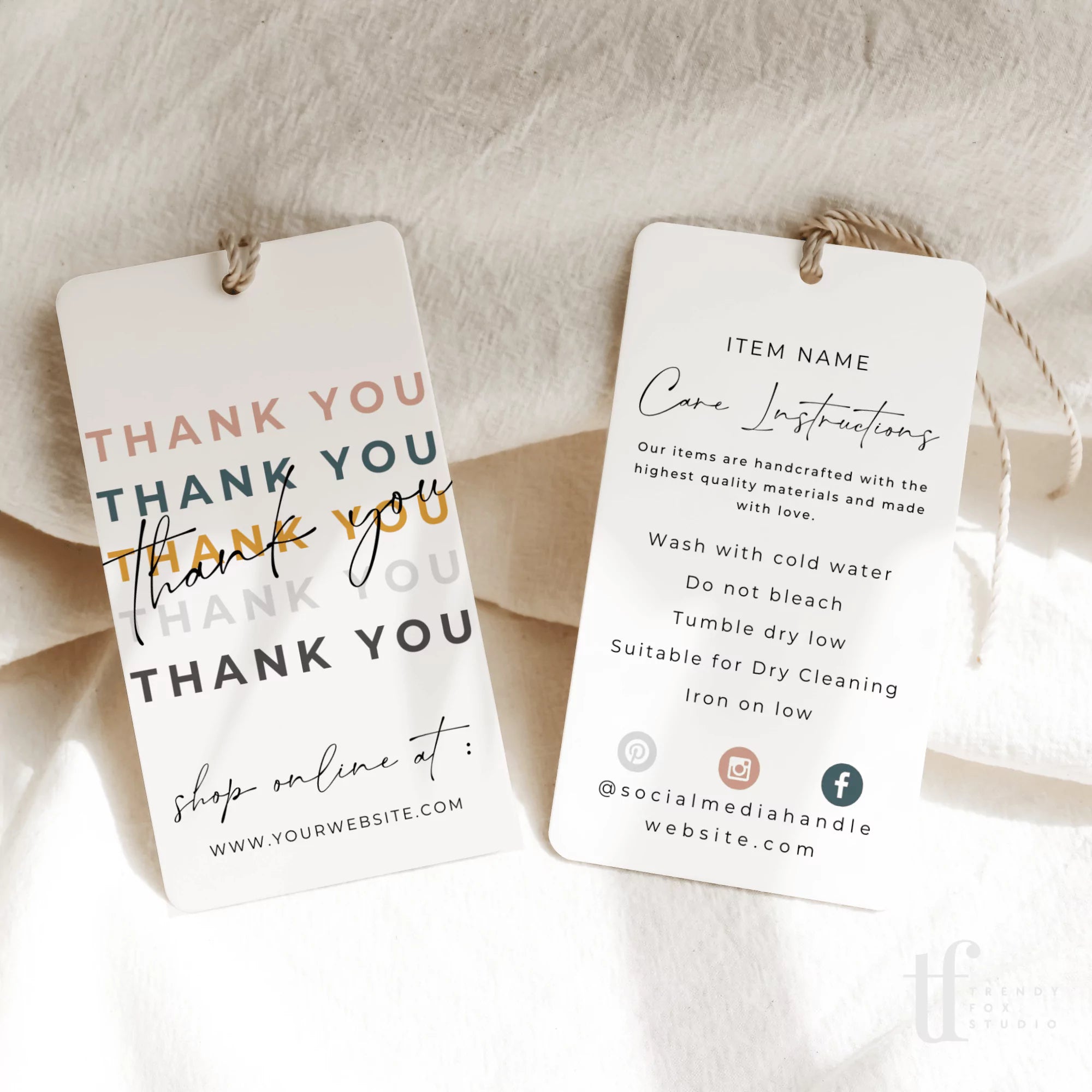 Hang Tag, Garment Swing Tag Canva Template | Casey - Trendy Fox Studio