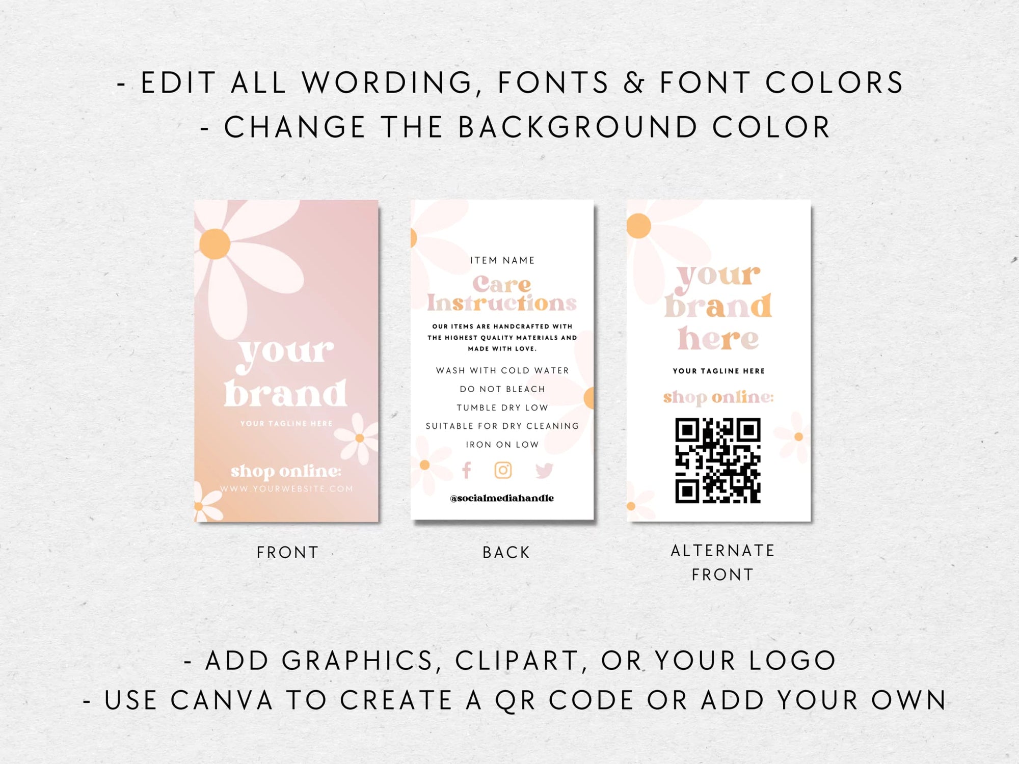 Hang Tag, Garment Swing Tag Canva Template | Ruby - Trendy Fox Studio