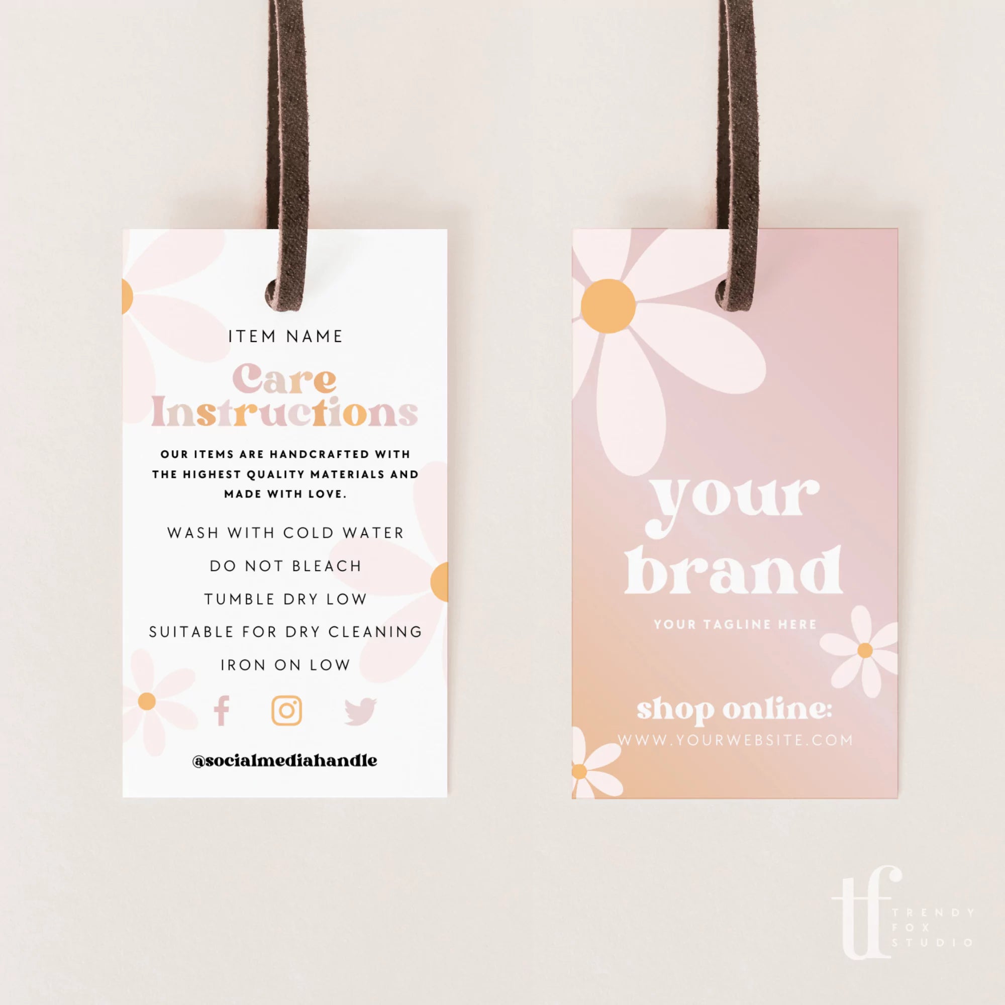 Hang Tag, Garment Swing Tag Canva Template | Ruby - Trendy Fox Studio