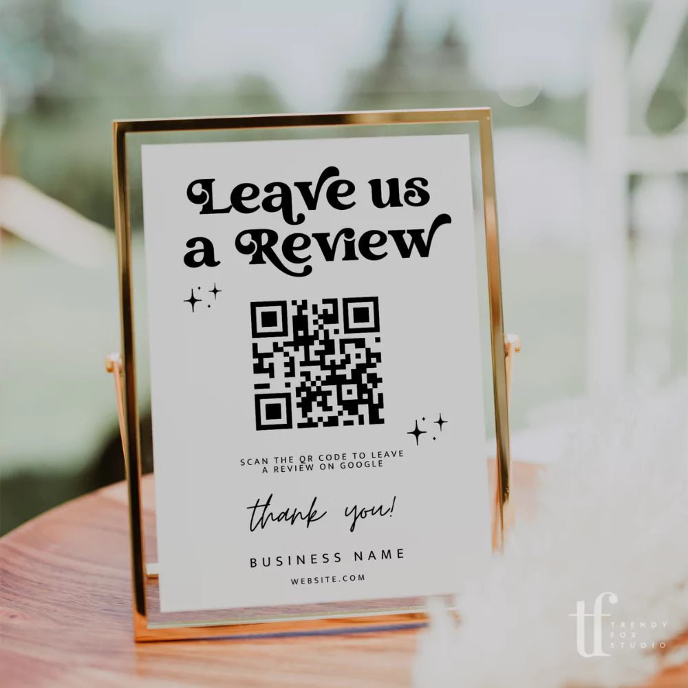 Leave A Review Sign Canva Template Dani Trendy Fox Studio