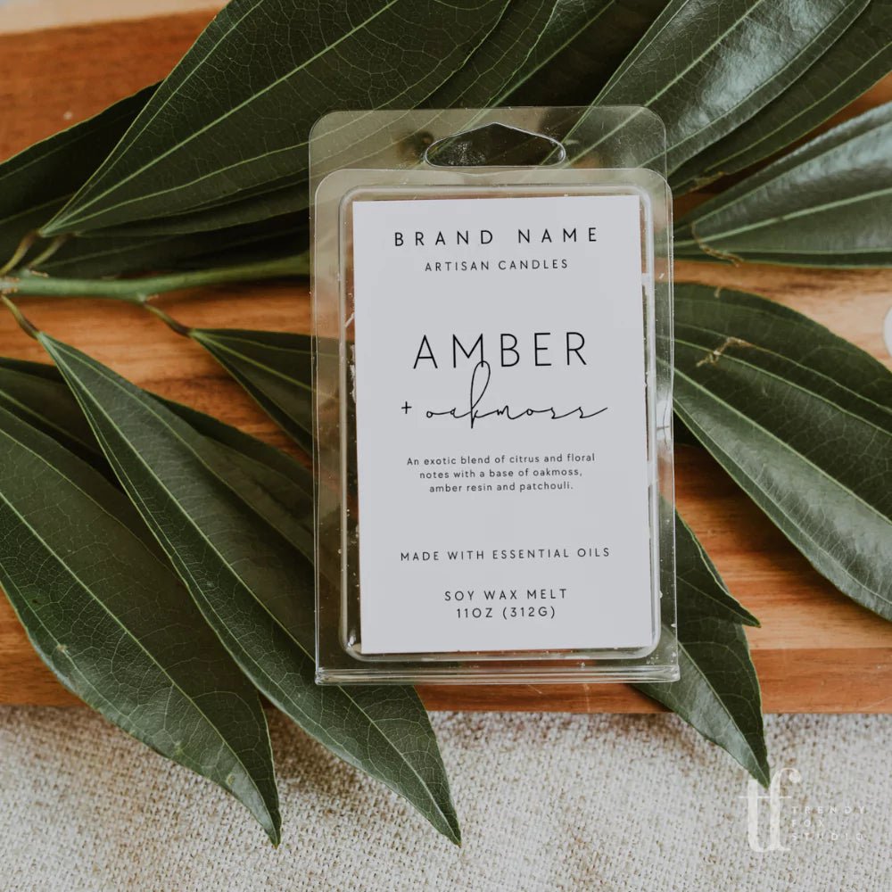 Minimalist Modern Wax Melt Label Canva Template | Stella - Trendy Fox Studio