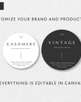 Minimalist Round Candle Label Canva Template | Tina - Trendy Fox Studio