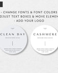 Minimalist Round Candle Label Canva Template | Tina - Trendy Fox Studio