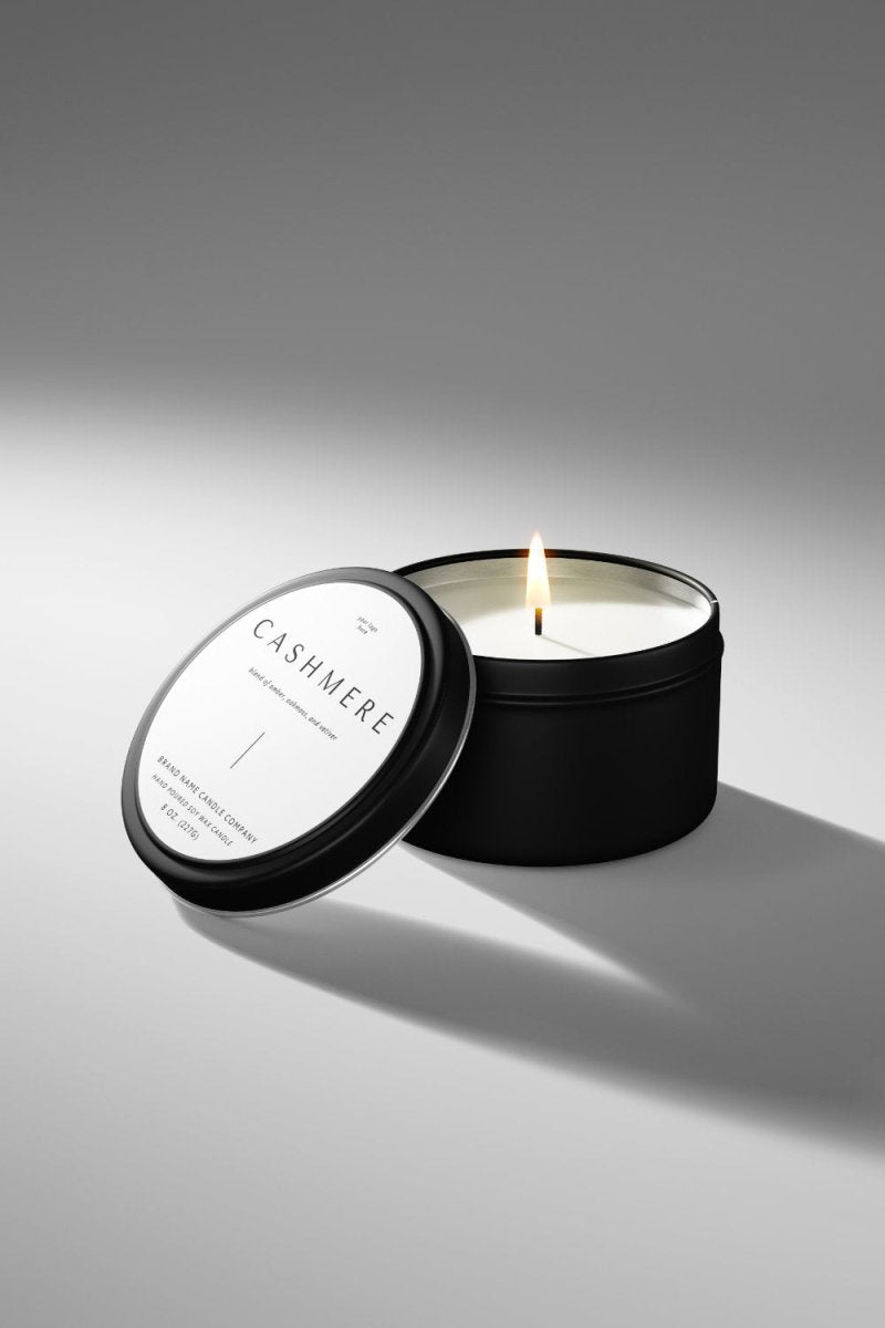 Minimalist Round Candle Label Canva Template | Tina - Trendy Fox Studio