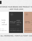 Minimalist Wax Melt Label Canva Template | Blair - Trendy Fox Studio