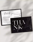 Modern Black Business Thank You Card Canva Template | Dash - Trendy Fox Studio