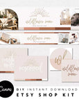 Modern Boho Etsy Shop Kit Canva Template | Etsy Banner, Listing Photos, Icon | Honey - Trendy Fox Studio