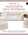 Modern Boho Etsy Shop Kit Canva Template | Etsy Banner, Listing Photos, Icon | Loxli - Trendy Fox Studio