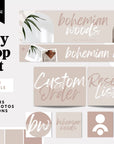 Modern Boho Etsy Shop Kit Canva Template | Etsy Banner, Listing Photos, Icon | Loxli - Trendy Fox Studio