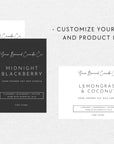Modern Candle Label Canva Template | Idris - Trendy Fox Studio