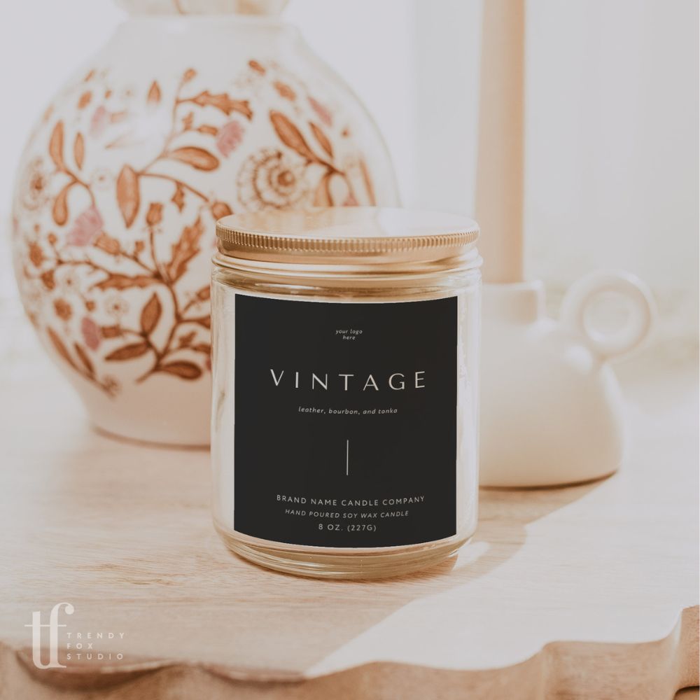 Modern Minimalist Candle Label Canva Template | Tina - Trendy Fox Studio