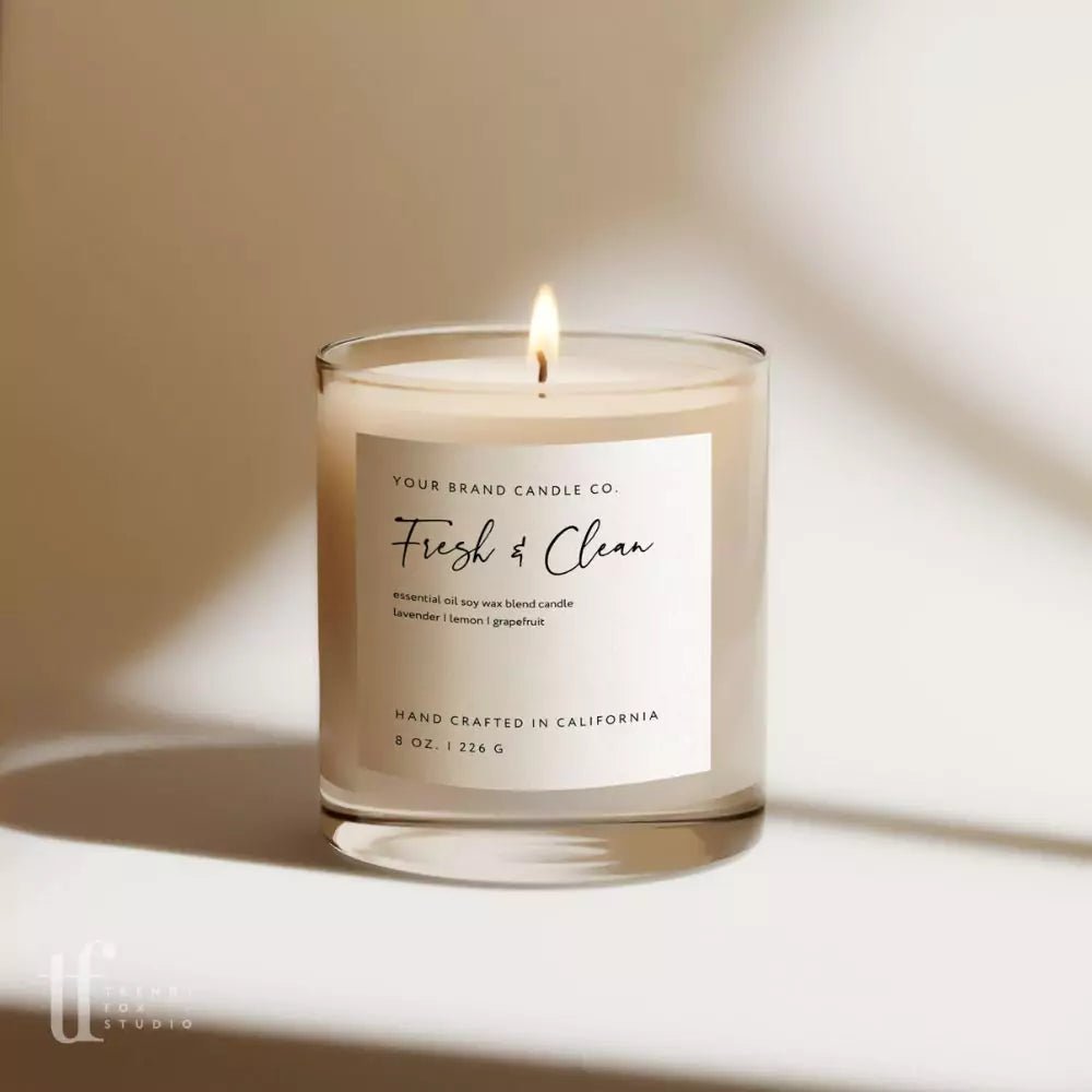 Modern Minimalist Candle Label Canva Template | Vera - Trendy Fox Studio