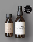 Modern Minimalist Room Spray Bottle Label Canva Template | Alina - Trendy Fox Studio