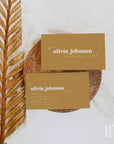 Modern Retro Mustard Business Card Canva Template - Trendy Fox Studio