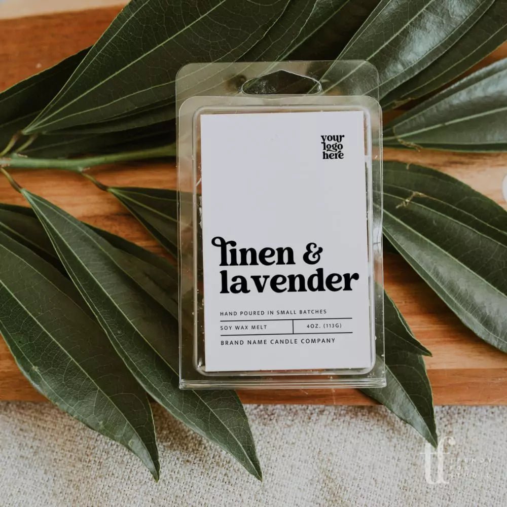 Modern Retro Wax Melt Clamshell Label Canva Template | Dani - Trendy Fox Studio