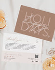 Neutral Modern Boho Christmas Business Thank You Card Canva Template - Trendy Fox Studio