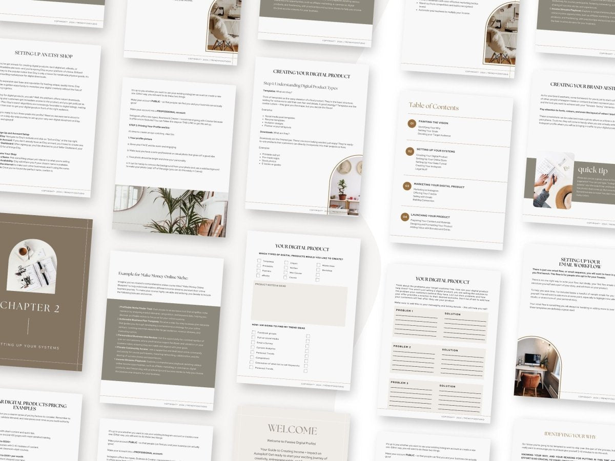 Passive Digital Profits: Guide to Create and Sell Digital Products - Trendy Fox Studio