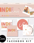 Pastel Peach Facebook Cover Branding Set Canva Template | Beth - Trendy Fox Studio