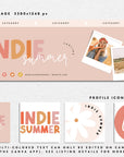 Pastel Peach Facebook Cover Branding Set Canva Template | Beth - Trendy Fox Studio