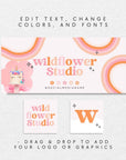 Pastel Pink Rainbow Facebook Cover Branding Set Canva Template | Lark - Trendy Fox Studio