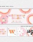 Pastel Pink Rainbow Facebook Cover Branding Set Canva Template | Lark - Trendy Fox Studio
