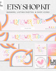 Pastel Rainbow Etsy Shop Kit Canva Template | Etsy Banner, Listing Photos, Icon | Amara - Trendy Fox Studio