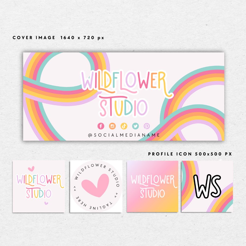 Pastel Rainbow Etsy Shop Kit Canva Template | Etsy Banner, Listing Photos, Icon | Amara - Trendy Fox Studio