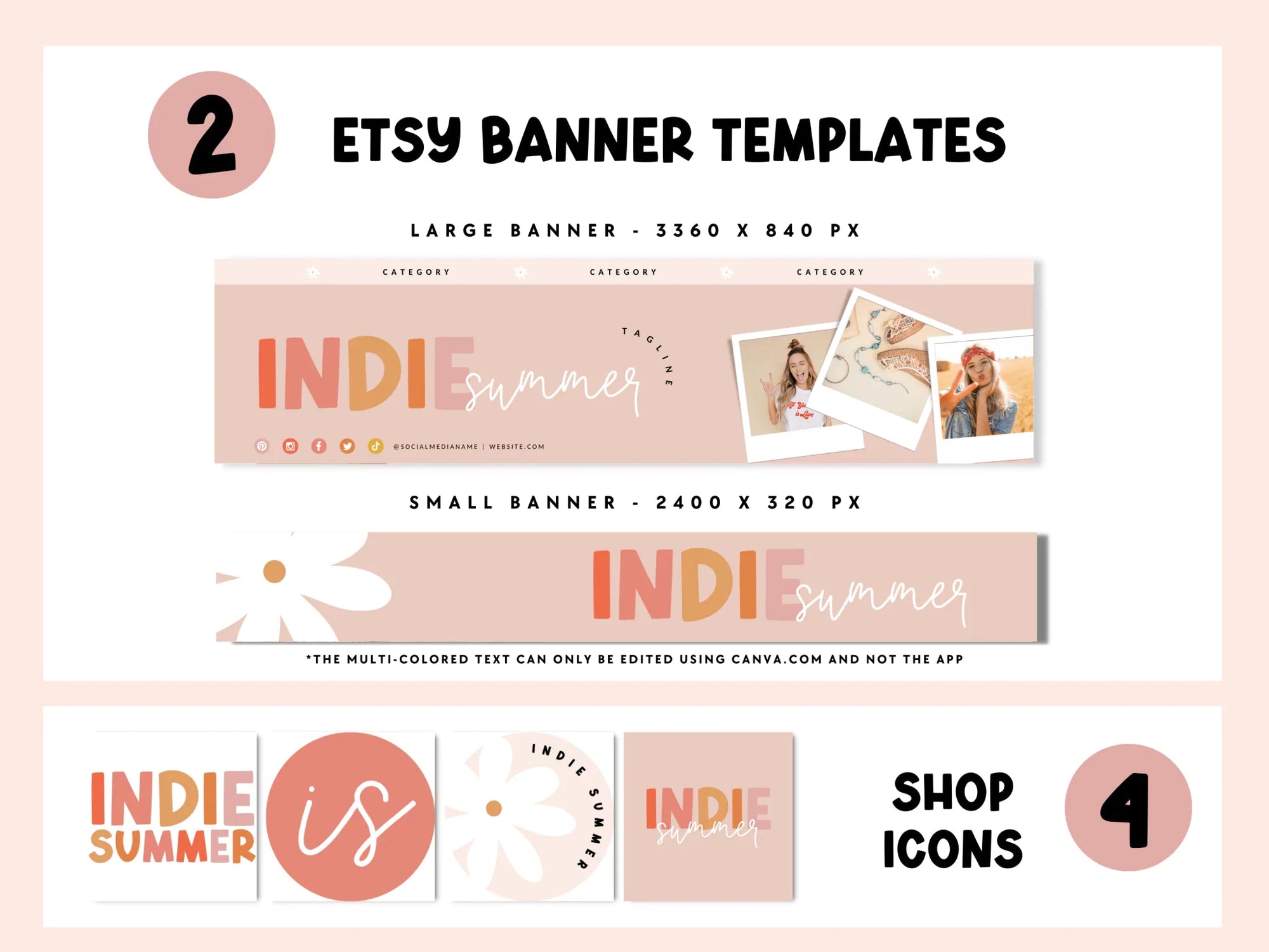 Pastel Rainbow Etsy Shop Kit Canva Template | Etsy Banner, Listing Photos, Icon | Beth - Trendy Fox Studio