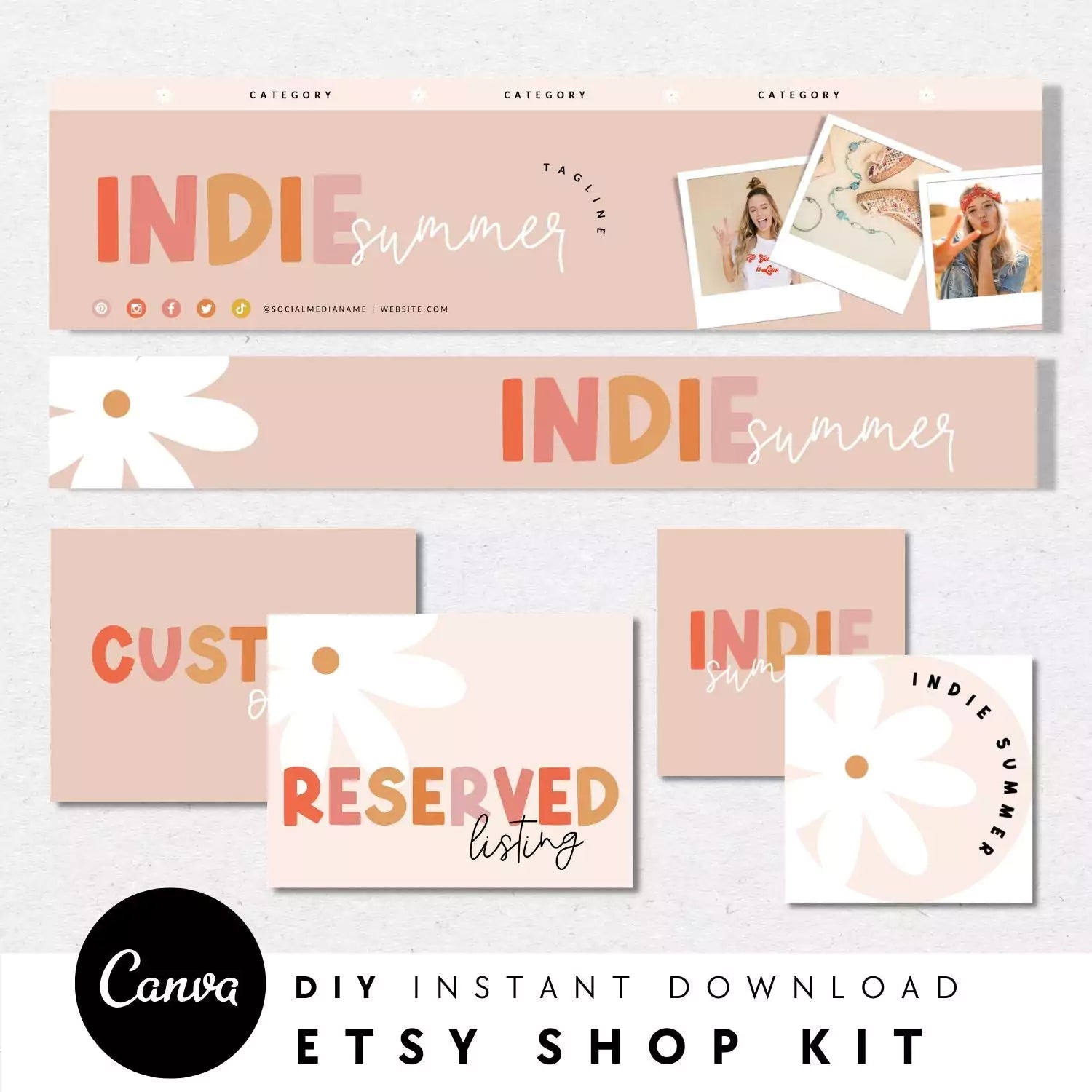 Pastel Rainbow Etsy Shop Kit Canva Template | Etsy Banner, Listing Photos, Icon | Beth - Trendy Fox Studio
