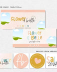 Pastel Rainbow Facebook Cover Branding Set Canva Template | Bea - Trendy Fox Studio