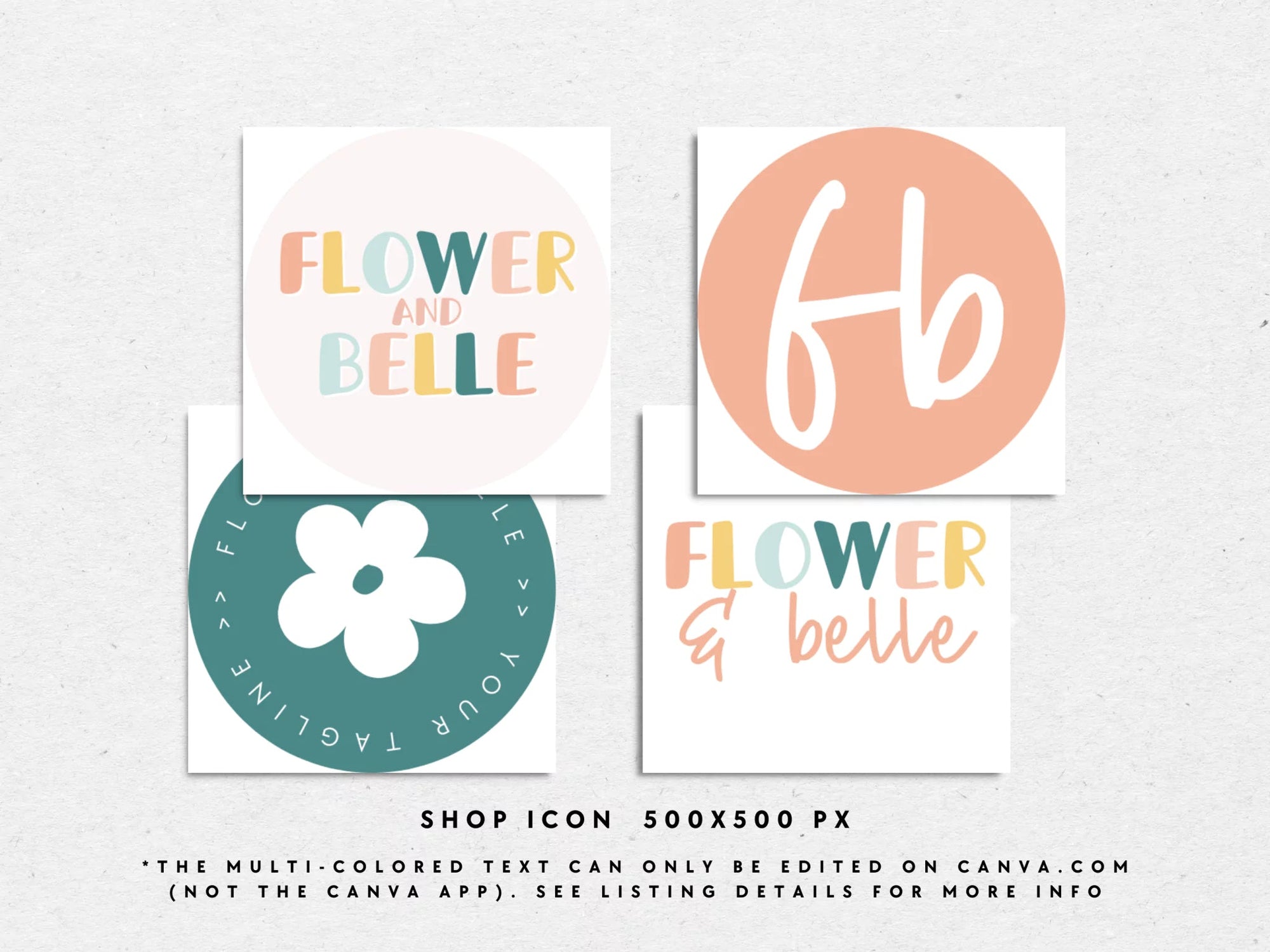 Pastel Rainbow Facebook Cover Branding Set Canva Template | Cali - Trendy Fox Studio