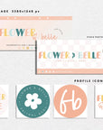 Pastel Rainbow Facebook Cover Branding Set Canva Template | Cali - Trendy Fox Studio