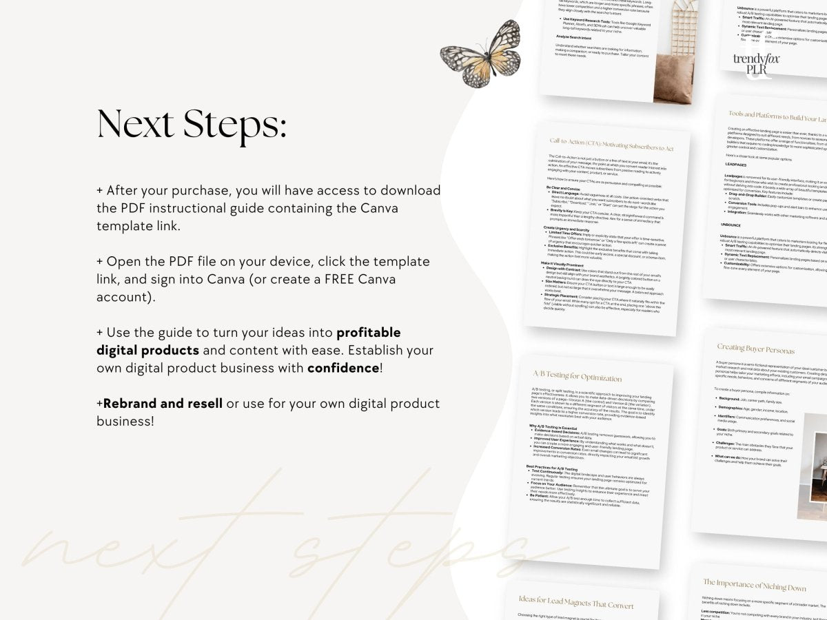 PLR Guide to Grow Your Email List, Email Marketing Starter Guide | Canva eBook Template - Trendy Fox Studio