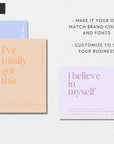 Positive Affirmation Candle Label Canva Template, Pastel Rainbow - Trendy Fox Studio