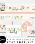 Rainbow Etsy Shop Kit Canva Template | Etsy Banner, Listing Photos, Icon | Bea - Trendy Fox Studio