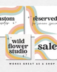Rainbow Retro Etsy Shop Kit Canva Template | Etsy Banner, Listing Photos, Icon | Dani - Trendy Fox Studio