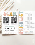 Rainbow Retro Price List & Scan to Pay Sign Canva Template | Amy - Trendy Fox Studio
