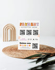 Rainbow Retro Price List & Scan to Pay Sign Canva Template | Birdie - Trendy Fox Studio