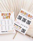 Rainbow Retro Price List & Scan to Pay Sign Canva Template | Birdie - Trendy Fox Studio