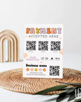 Rainbow Retro Scan to Pay Sign, Accepted Payments Sign Canva Template | Birdie - Trendy Fox Studio