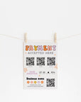 Rainbow Retro Scan to Pay Sign, Accepted Payments Sign Canva Template | Birdie - Trendy Fox Studio