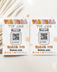 Rainbow Retro Virtual Tip Jar Sign Canva Template | Birdie - Trendy Fox Studio