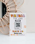 Rainbow Retro Virtual Tip Jar Sign Canva Template | Birdie - Trendy Fox Studio