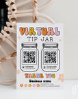 Rainbow Retro Virtual Tip Jar Sign Canva Template | Birdie - Trendy Fox Studio
