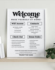 Retro Airbnb Sign Template, 1 Page Editable Welcome Poster, WiFi Password Sign Printable, AirBNB House Rules Signage, Vacation Rental Sign | Dani - Trendy Fox Studio
