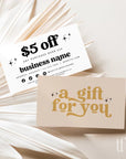 Retro Boho Coupon Card, Discount Card Canva Template | Dani - Trendy Fox Studio
