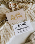 Retro Boho Coupon Card, Discount Card Canva Template | Dani - Trendy Fox Studio